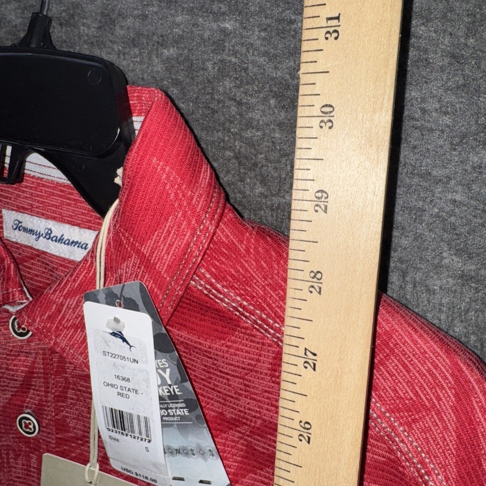 Ohio State Buckeyes Tommy Bahama Polo Shirt Floral All Over Print Sz S NEW $118 - Picture 6 of 9